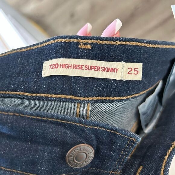 Levi’s high rise super skinny jeans dark blue - Picture 4 of 4